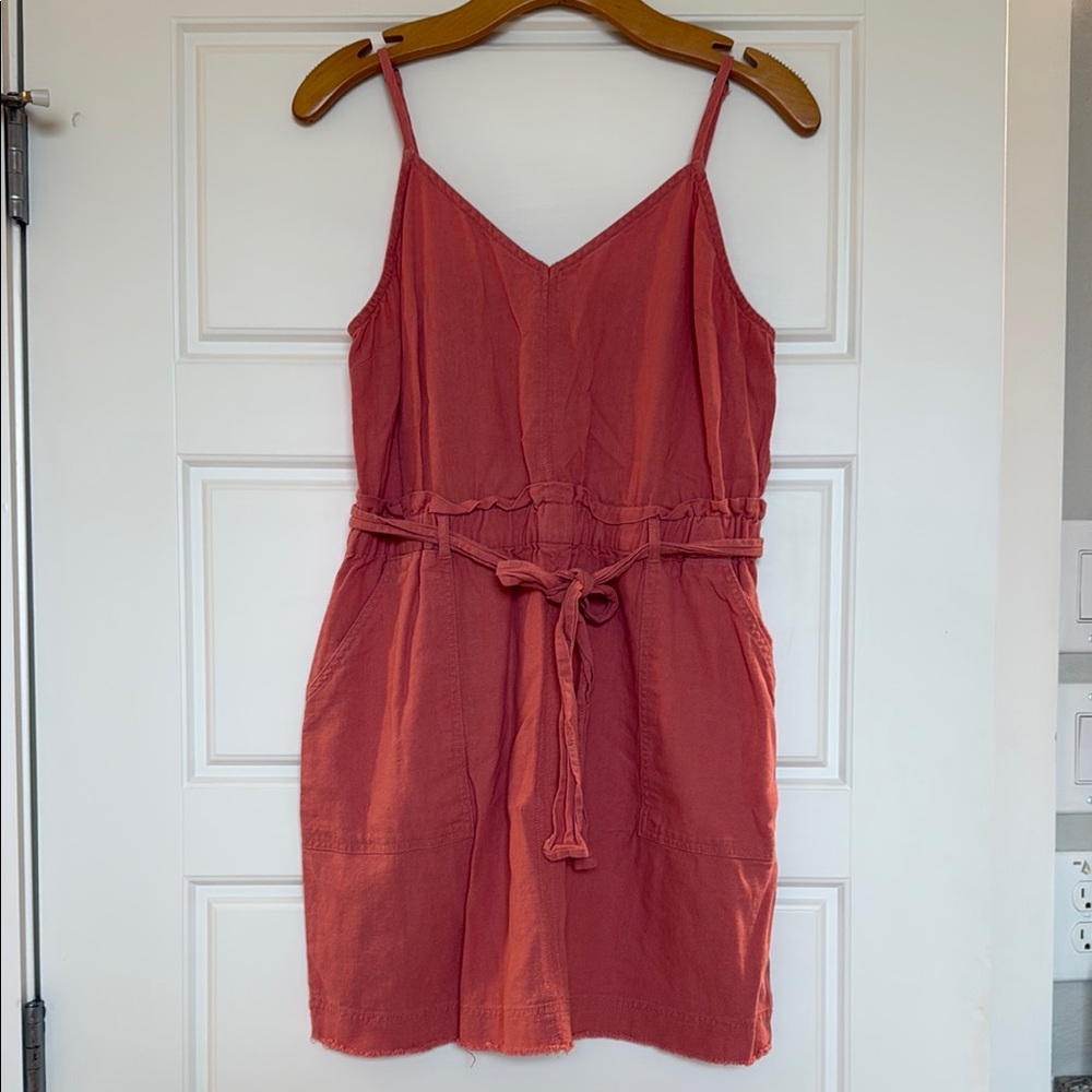 Splendid Terracotta Mini Dress with Pockets
